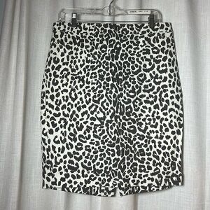 J crew animal print pencil skirt size 8